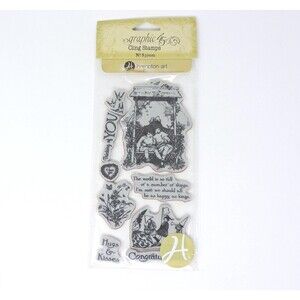 Hampton Art Graphic 45 Childrens Hour 9 Cling Stamps Set Kids Flowers Love NEW